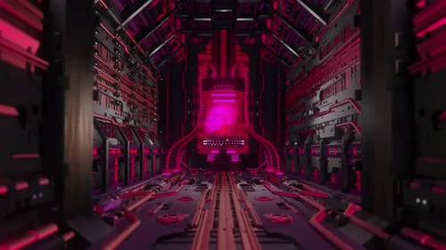 AI hologram face inside the reactor tube