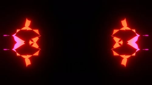 Rhythmic Flickering of Neon Shards in Shadowy Club Scene