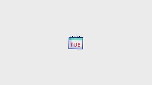 Animated Minimalist Calendar Icon Daily Schedule Loop