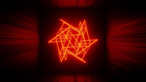 Red Seamless Background Loop Animation with Pulsating Lines in 1080HD