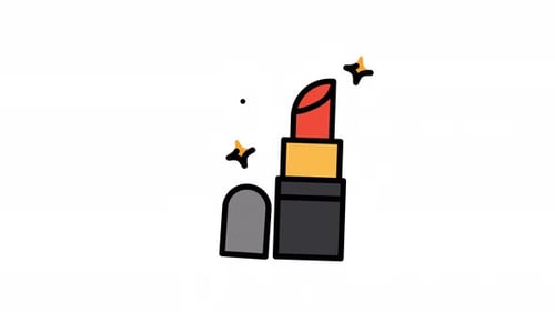 Decorative Animated Lipstick with Sparkles Icon