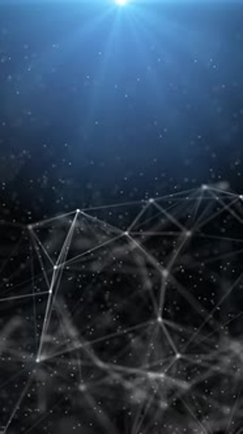 Futuristic Abstract Network with Particle Light Rays Loop Background