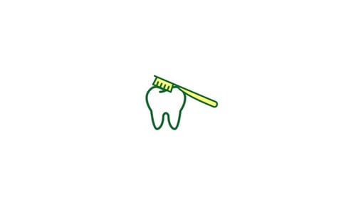 Animated Toothbrush Brushing Tooth Outline for Dental Health