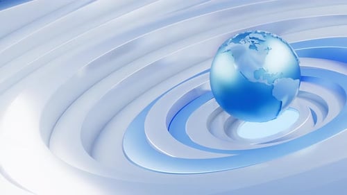 Abstract Technology Background with Blue Globe