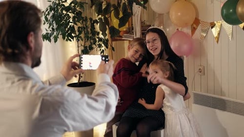 Family Photo Birthday Party Celebration Indoors