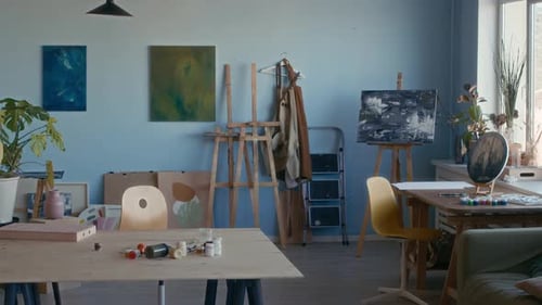 Cozy Modern Artist Studio Interior