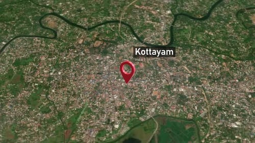 Kottayam City Map Zoom (India) from Space to Earth
