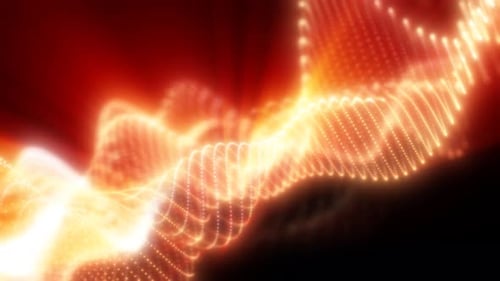 Abstract Glowing Wave Particle Background Loop