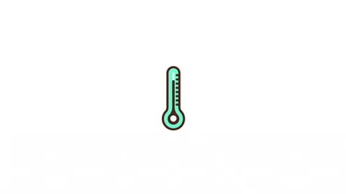 Animated Thermometer Icon Temperature Fluctuation Loop