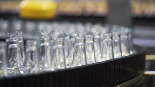 Automated Bottle Conveyor Line Action