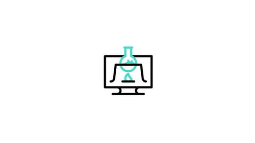 Minimalist Science Experiment Monitor Icon Animation