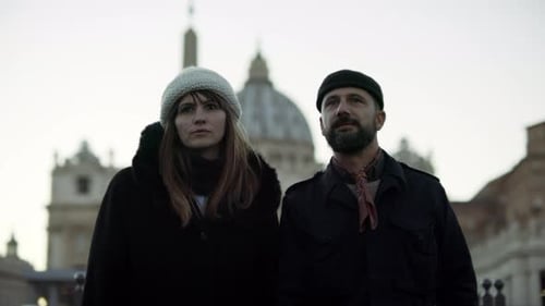 Loving Italian Couple Walking Together Happily In St. Peter'S Square In The Vatican At Christmas,...