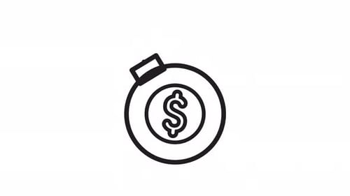 Animated Dollar Bomb Icon for Financial Crisis
