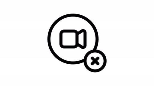 no video line icon animation