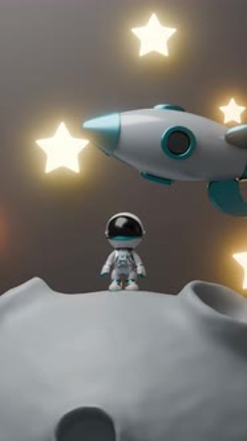 Cartoon Astronaut Loop Animation Satisfying Video