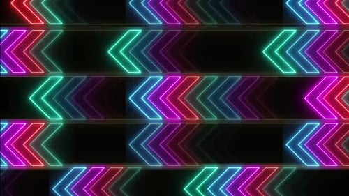 Abstract Neon Chevron Arrows Looping Background