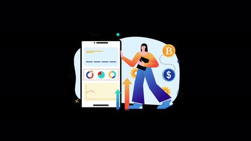 Animated Business Data Analysis on Smartphone with Flat Design