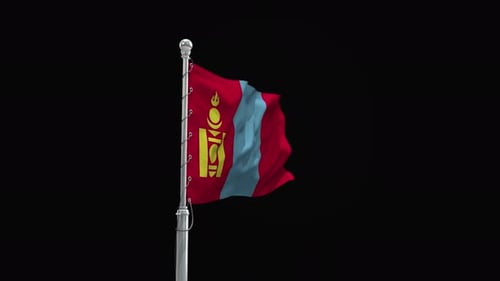 Realistic Mongolian National Flag Waving Loop
