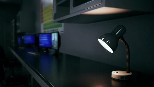 Realistic Desk Lamp Turning On and Off Animation