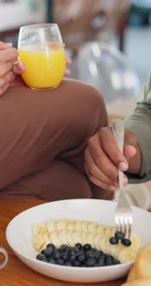 Healthy Breakfast Bowl with Fresh Fruit and Juice