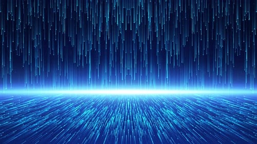 Blue Futuristic Digital Data Stream Particles Loop Background