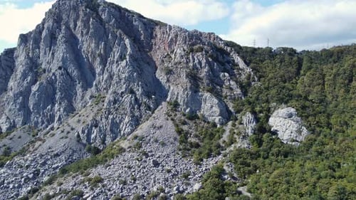 Aerial View at the Huge Rocky Mountain