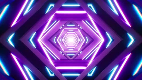 Geometric Neon Light Visual Arts Loop 02