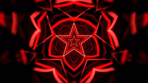 Red Fantastic Geometric Polygonal Star Pattern Background Vj Loop In 4K