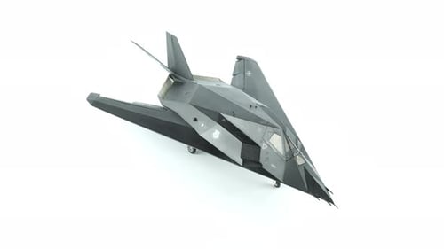 Stealth Bomber Model Isolated on White Surface