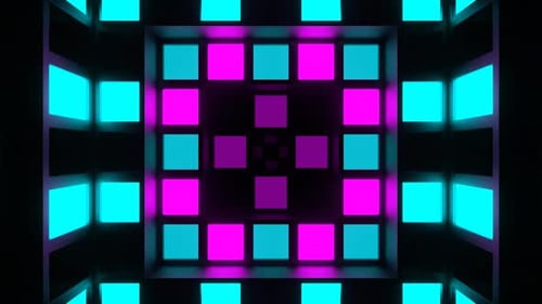Cyan And Pink Strobe Lights System Background Vj Loop In 4K
