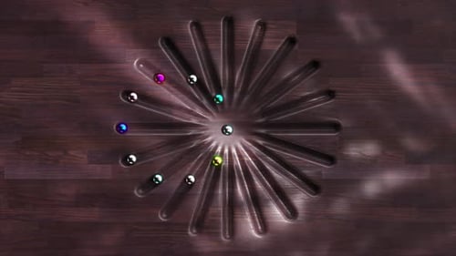 Background Featuring an Optical Illusion Where Balls Appear to Move in a Straight Line Forming a