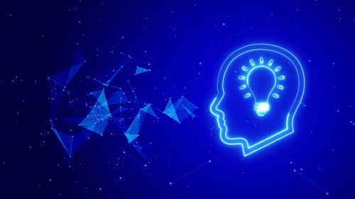 Plexus Background With Creative Idea Icon Loop