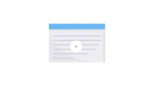 Flat Design Animated Web Page Blocked Symbol