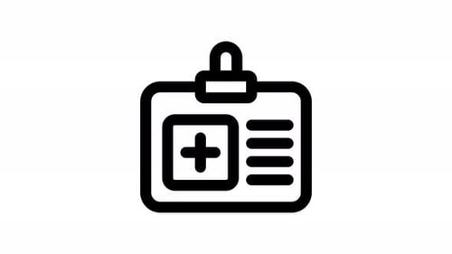 Animated Medical ID Card Icon Flat Design