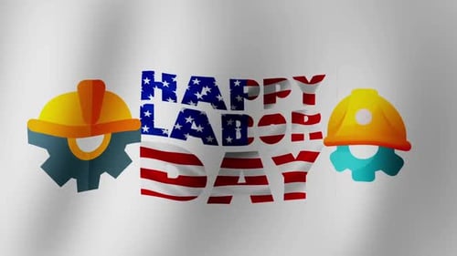 Happy Labor Day Wave Background Loop