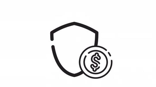 Financial Security: Shield and Dollar Coin Icon