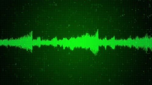 Futuristischer KI-gestützter EKG-Herzschlagmonitor mit digitaler Audiowellenform und Equalizer-Display