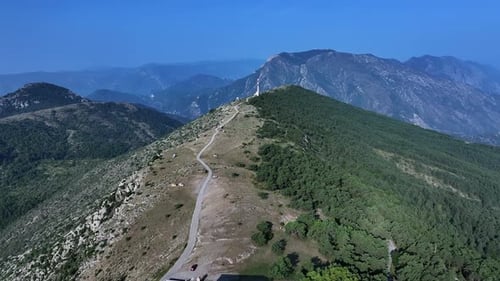 The plateau of Utelle aerial drone view