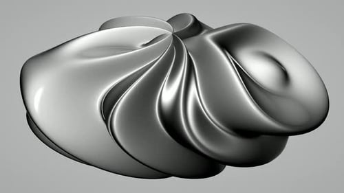 Abstract Fluid Metallic Morphing Shape Loop