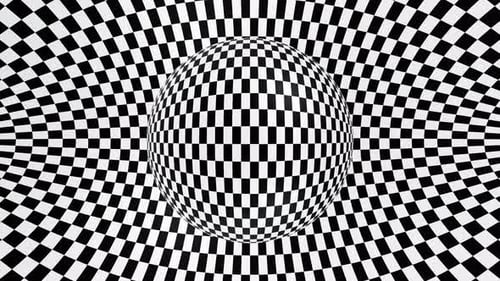 Black and White Moving Checker Sphere Optical Illusion