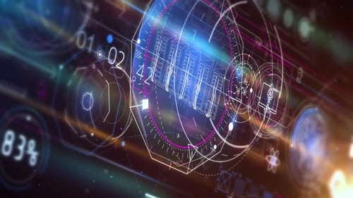 Abstract Futuristic Data Network User Interface Animation