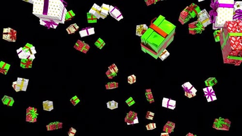 Falling Christmas Gift Boxes Seamless Loop