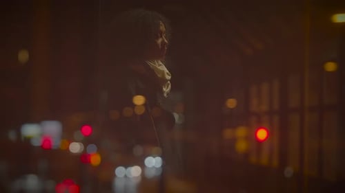 Young Adult Profile at Night in the City