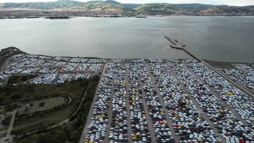 Port d'exportation d'automobiles aériennes