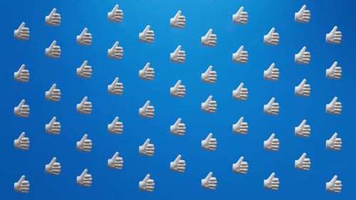 Looping Like Button Tile Pattern Over Blue Background