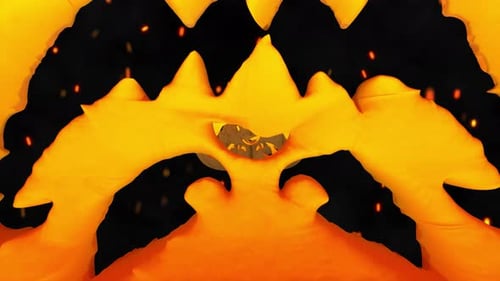 Seamless Loop Spooky 3D Jack-o'-Lantern Halloween Animation