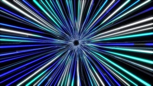 Blue flight into emptiness tunnel animation.