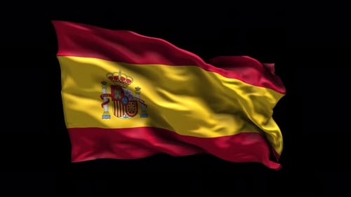 Realistic Spain Flag Waving Animation