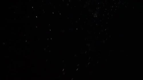 Abstract Slow Motion White Particles on Black Background