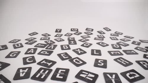 Letters close up on white backgorund isolated 4K